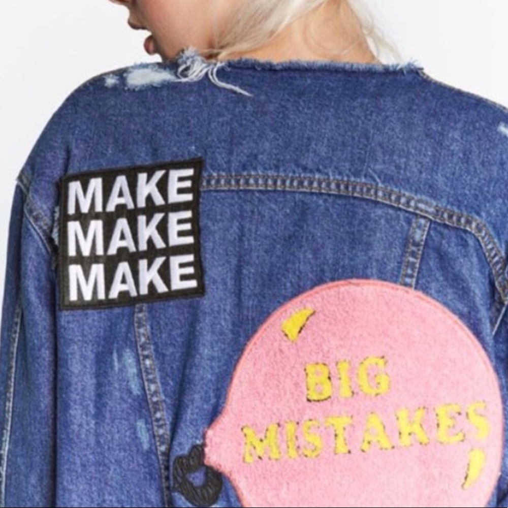 Zara Patchwork Denim Jacket